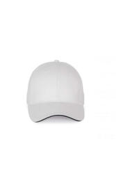 K-UP Uniszex sapka K-UP KP185 Cap With Contrasting Sandwich peak - 6panels -Egy méret, White/Navy