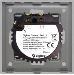Luxion Intrerupator Simplu cu Variator cu Touch din Sticla si Rama de Aluminiu LUXION protocol Zigbee Gri (LX-ZT-D101A-GY)