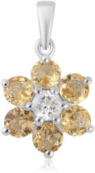  Ezüst Medál Citrinnel és Fehér Topázzal, ROS287