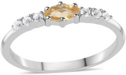  Ezüst Gyűrű Citrinnel és Fehér Topázzal, ROS348/57