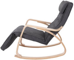 SONGMICS LYY42GYZ Nyírfa Hintaszék 5-Fokozatú Lábtartóval Sötétszürke (LYY42GYZ)