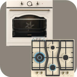 Gorenje Classico BOS67372CLI hőlégkeveréses sütő + GW6D42CLI gáz főzőlap bézs színben
