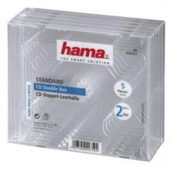 Hama Кутийка за CD/DVD HAMA Double Jewel Case, прозрачен, 5 бр. в пакет, HAMA-44752