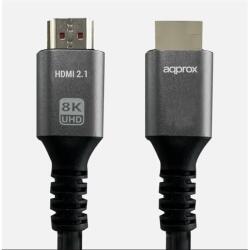 Approx Kábel - HDMI 2.1 kábel apa/apa 1m (UHD 8K, 4K, FHD, aranyozott, HDR10, HDCP 2.2, Dolby TrueHD, ARC) APPC62 (APPC62)