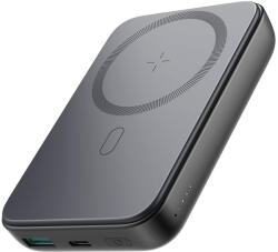 JOYROOM vezeték nélküli külső akkumulátor, Mini, 10000mAh, 20W, 1xUSB, 1xUSB-C, akkumulátorjelző, fekete