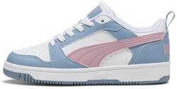 PUMA Puma, Rebound V6 műbőr sneaker, Fehér, Világoskék, Púderrózsaszín, 39 EU (393833-30-6)
