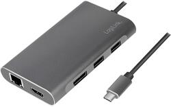 LogiLink USB 3.2 Gen 1, Docking Station, USB-C, 8-Port, PD, Silver (UA0382) - Dokkoló állomás