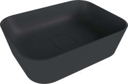 Polysan Banera - Pultra helyezhető mosdó 50x35 cm, túlfolyó nélkül, csapfurat nélkül, matt antracit színben 14596.51 (14596.51)