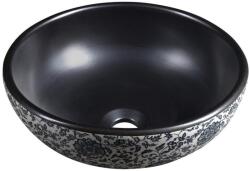 SAPHO - PRIORI pult fölé helyezhető mosdó, átmérő 41 cm, fekete/fehér PI034 (SH0584)