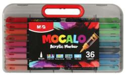 M&G Marker acrilic M&G MOCALO, vârf pensulă - set de 36 de culori