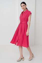 Benetton United Colors of Benetton, Lenvászon midiruha oldalzsebekkel, Fukszia, S (4AGHDV0B1-12E-S)