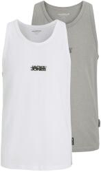 JACK & JONES Jack & Jones, Mintás pamutpóló szett - 2 db, Szürke, M (12284750-GRAY-FLANNEL-BRIGHT-WHITE-M)