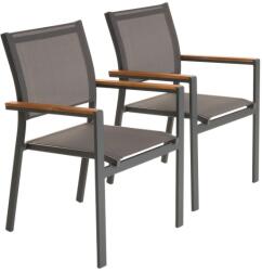 Garthen Kerti egymásra rakható fém szék 2 db szett antracit (SC00249_SL2)