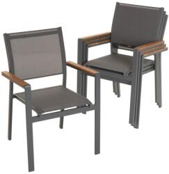 Garthen Kerti egymásra rakható fém szék 4 db szett antarcit (SC00249_SL4)