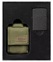 Zippo zöld taktikai tok + fekete crackle öngyújtó készlet