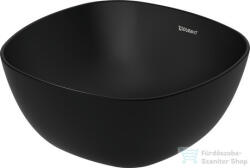 Duravit AURENA 34x34 cm-es pultra ültethető mosdó kerámia lefolyószelep takaróval, Hygieneglaze Plus felülettel, matt fekete 039635AF79 (039635AF79)
