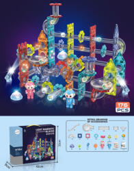 Mamido Mágneses világító építőkocka golyópálya 176 db XL (S-6705) - jatekokminiszteriuma