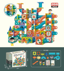 Mamido Mágneses építőkészlet golyópálya 268 darabos XXL (S-1209) - jatekokminiszteriuma