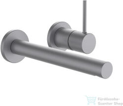 Laufen TWINPLUS SLIM falsík alatti mosdócsaptelep falon kívüli része, 195-mm-es kifolyóval, PVD szálhúzott rozsdamentes acél HF505470423000 (HF505470423000)