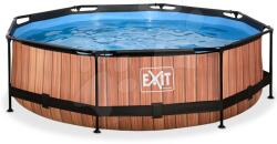 EXIT Toys Medence szűrős szivattyúva Wood pool Exit Toys kerek acél medencekeret 300*76 cm barna 6 évtől (ET30121010)