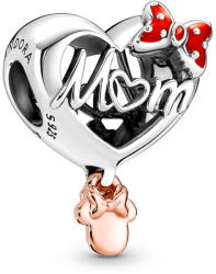 Pandora Moments, Disney Minnie Egér anyai szív Rozé arany és Ezüst charm - 781142C01 (781142C01)