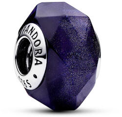 Pandora Moments Fazettált kék muranói üveg ezüst charm - 792984C00 (792984C00)