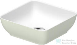Duravit SIVIDA DuroCast Plus 30x30 cm-es pultra ültethető mosdó csaplyuk nélkül, matt fehér/matt halványzöld 266003FH00 (266003FH00)