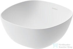 Duravit AURENA 34x34 cm-es pultra ültethető mosdó kerámia lefolyószelep takaróval, Hygieneglaze Plus felülettel, matt fehér 039635AC79 (039635AC79)