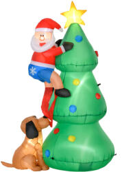 AOSOM Felfújható karácsonyfa LED-világítással 180 cm automatikus ventilátorral