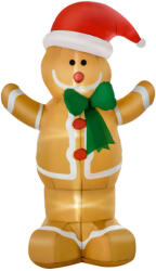 AOSOM Felfújható karácsonyi mézeskalács figura 183 cm magas, LED-világítással és beépített ventilátorral