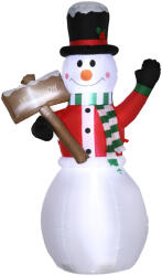 AOSOM Felfújható hóember LED-világítással 180 cm kültéri karácsonyi dekoráció ventilátorral