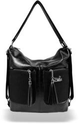 ZELLIA Női Válltáska/Hátizsáká Alakítható 24157 Fekete - Bari-Rimini 2 - (ZLK-24157-72334621)