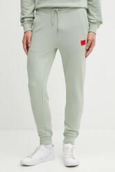 HUGO BOSS pamut melegítőnadrág zöld, melange, 50447963 - zöld M