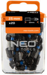 NEO TOOLS torziós ütvecsavarozó bit PZ2x25 mm, 20 részes (56-534)
