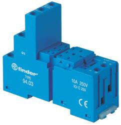 Finder Relé foglalat, 55.33, 85.33 reléhez, szerelőlapra, kék (9403) (94.03) (9403)