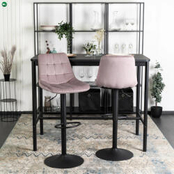 Mebel Elite Rózsaszín Bársony Bárszék ARCOS 2