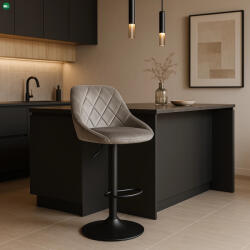 Mebel Elite Szürke Bársony Bárszék. EDA