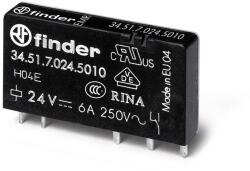 Finder Ultravékony printrelé, NYÁK/dugasz, 1váltóérintkező, 6A, 24VDC, monostabil, IP20 (345170245010) (34.51. 7.024. 5010) (345170245010)