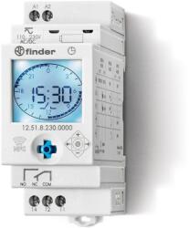 Finder Kapcsolóóra, elektr modul Digit. napi és heti, DIN-sínre, IP20 (125182300000) (12.51. 8.230. 0000) (125182300000)