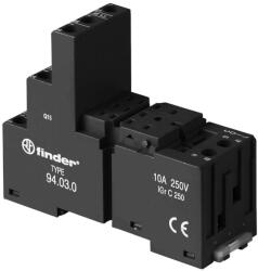 Finder Relé foglalat, csavaros csatlakozással, 55.33, 85.33 reléhez, fekete (94030) (94.03. 0) (94030)