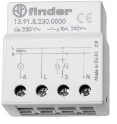 Finder Elektronikus léptető relé, DIN-sínre, 230VAC, 1Z érintk. , 10A, 1mod (Impulzus relé) (139182300000) (13.91. 8.230. 0000) (139182300000)