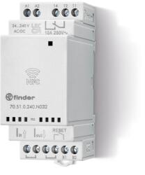 Finder Áramfelügyeleti relé, 1 váltóérintkező 10 A, reset bemenet, tápfeszültség: (24…240)V AC/DC, max. felügyelt áram: 16 A (600 A) (70510240N032) (70.51. 0.240. N032) (70510240N032)