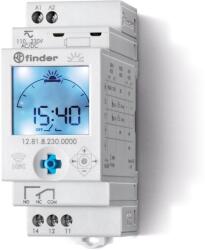 Finder Asztronómiai kapcsolóóra, DIN-sínre, napi és heti, 230V, 1 váltóé. , NFC, IP20 (128182300000) (12.81. 8.230. 0000) (128182300000)