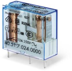 Finder Miniatűr printrelé, 1 váltóérintkező, 10A (405170240000) (40.51. 7.024. 0000) (405170240000)