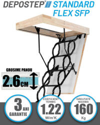 DEPOSTEP Scara pod DEPOSTEP STANDARD FLEX SFP metalica tip pantograf cu toc de lemn (SFP 60X90)