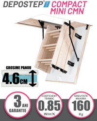 DEPOSTEP Scara pod DEPOSTEP COMPACT MINI CMN scurta, pliabila din lemn, H max 275-280 cm (CMN 60x95)