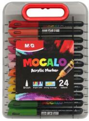 M&G MOCALO akril marker, ecsetvégű - 24 színű készlet