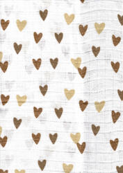  Mintás textil pelenka 1db-os - bézs/barna szívecskés