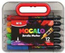 M&G MOCALO akril marker, ecsetvégű - 12 színű készlet