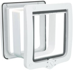 TRIXIE | 4-Way Flap Door XXL with Tunnel - kutya- és macskaajtó alagúttal (fehér) - 24-28cm
